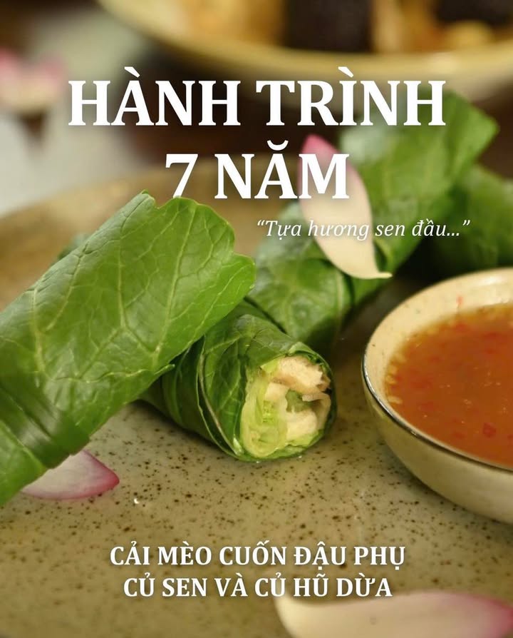 Cải mèo cuốn chay tại Senté: đậu phụ, củ sen và củ hũ dừa — ảnh 2