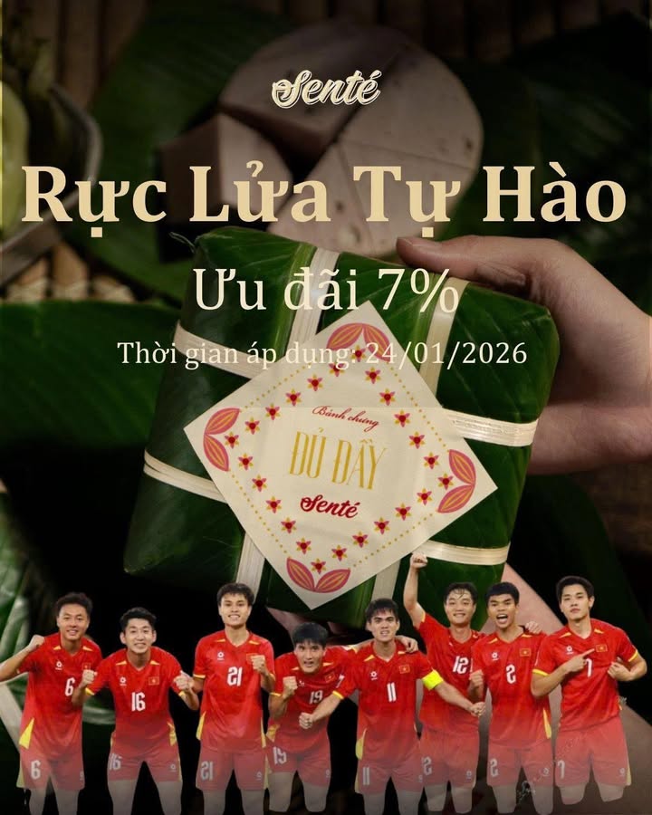 Senté giảm 7% bánh chưng mừng huy chương Đồng của Việt Nam