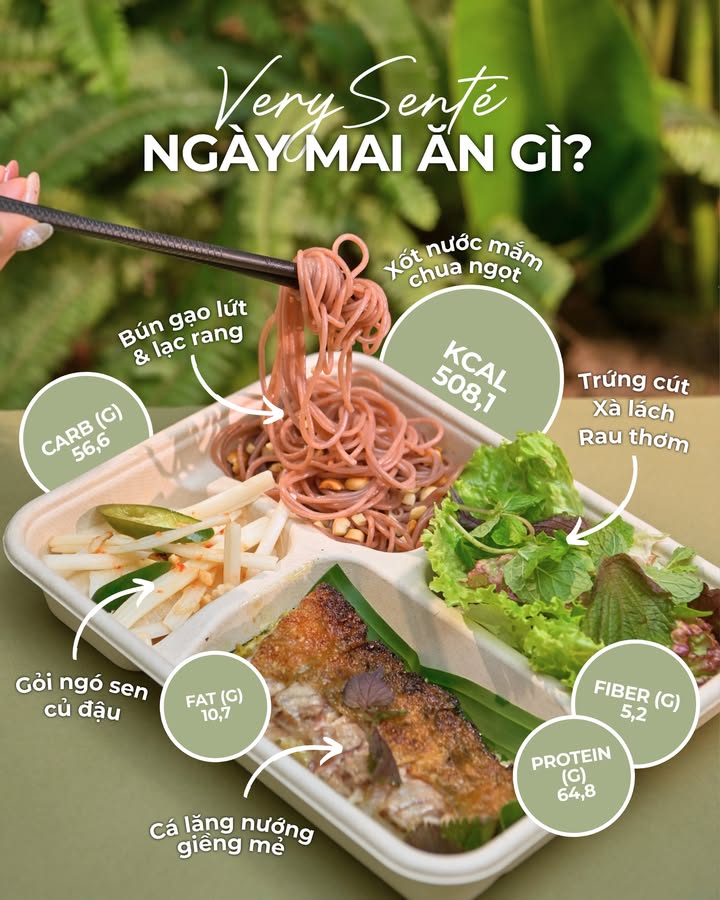 VerySenté gợi ý bún trộn cá lăng nướng gạo lứt cho ngày mai